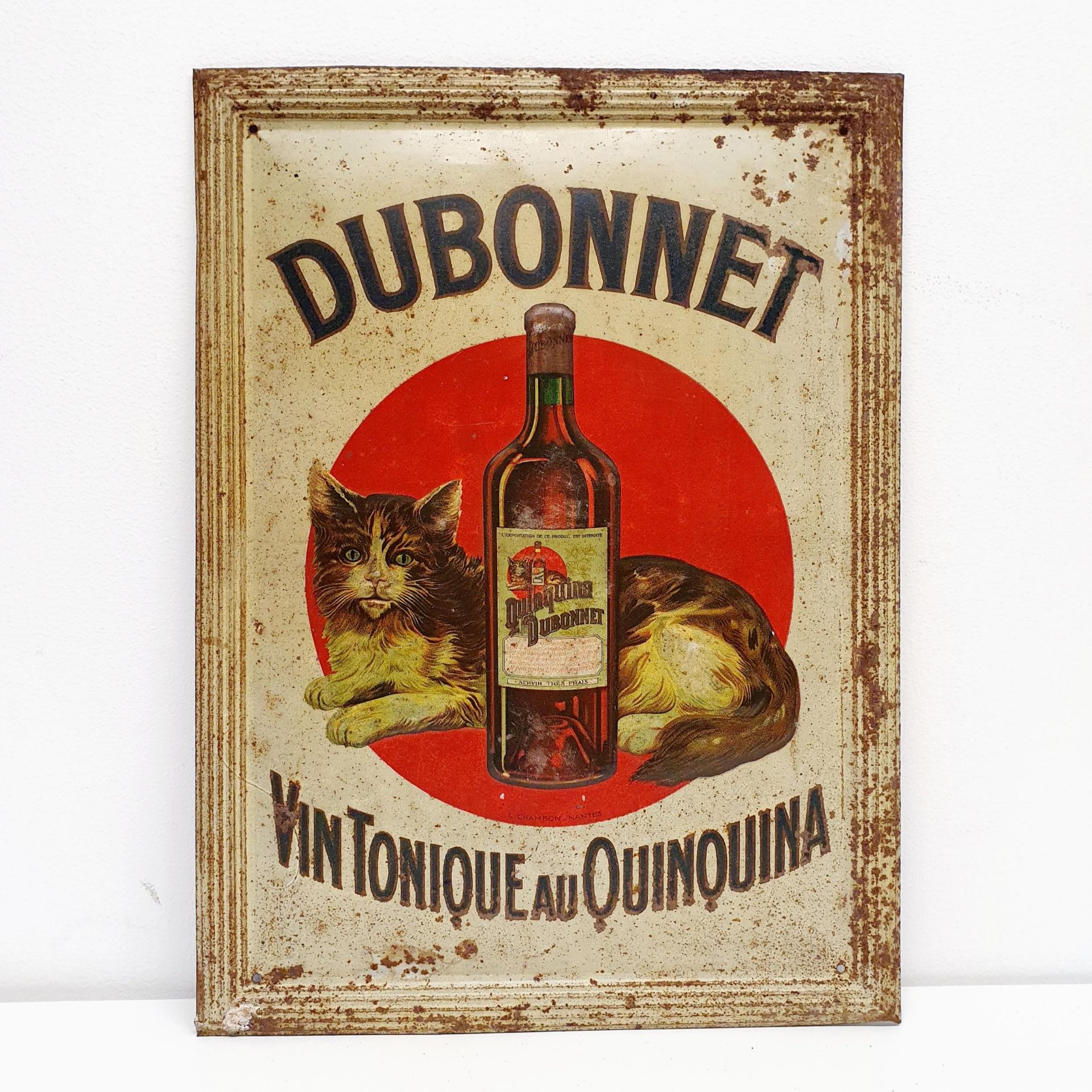 A metal sign, Dubonnet, 37 x 26 cm Quite corroded see images - Image 2 of 4