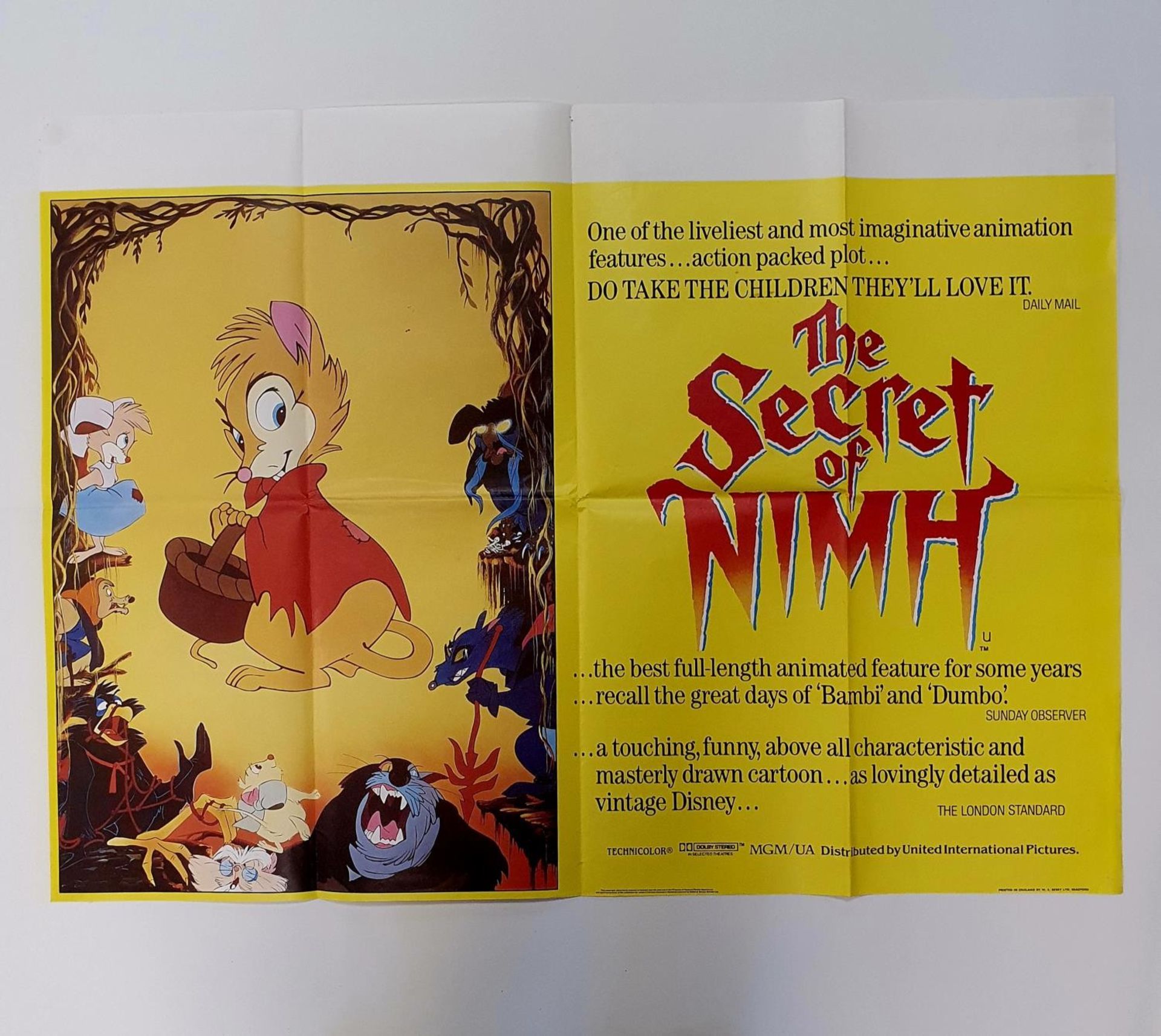 The Secret Of NIMH (1982), British quad film poster, 76 x 101 cm