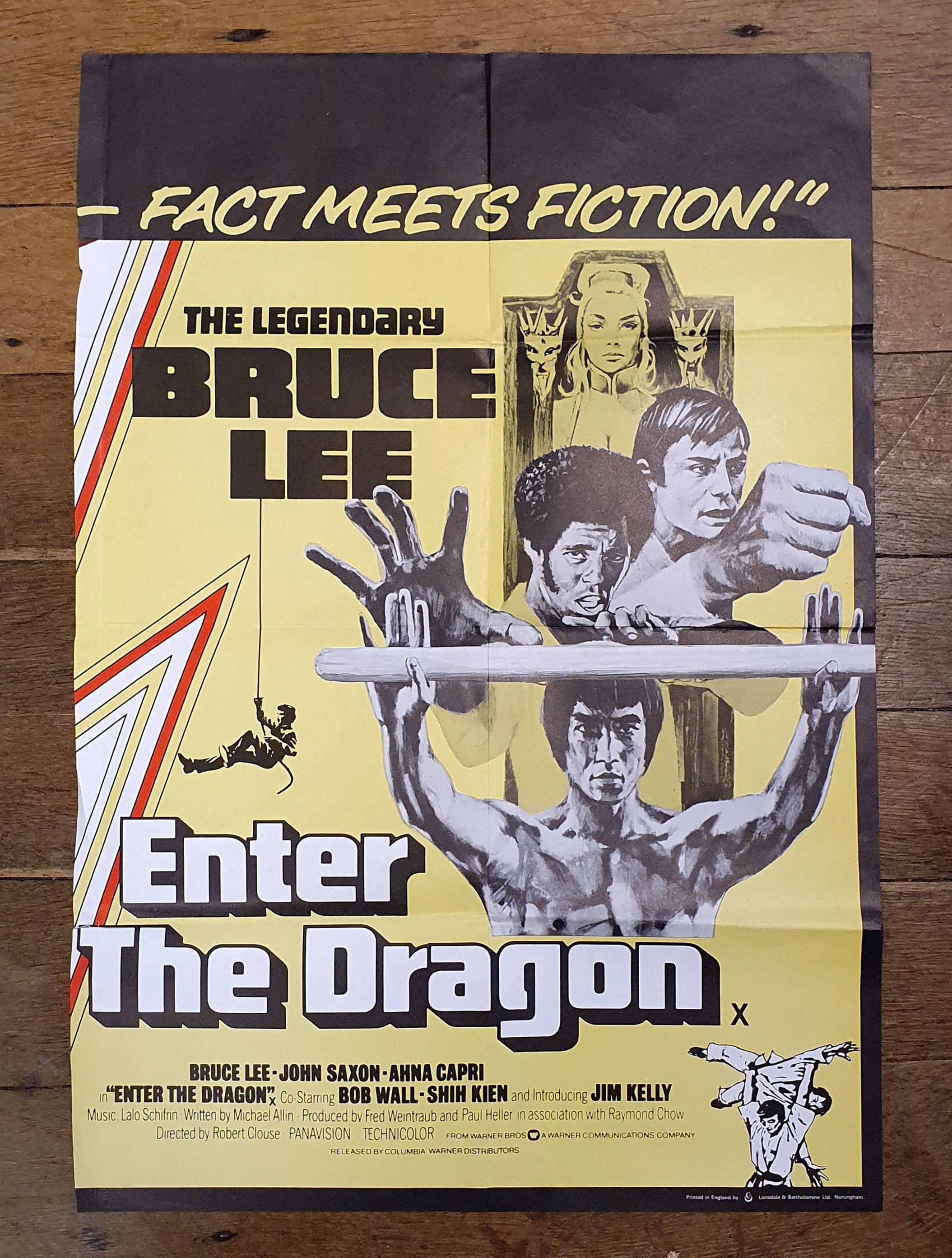 Bruce Lee Enter The Dragon (1972), half British quad double bill film poster Note: This one has been