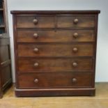 A 19th century mahogany chest, having two short and three long drawers, 120 cm wide, and a