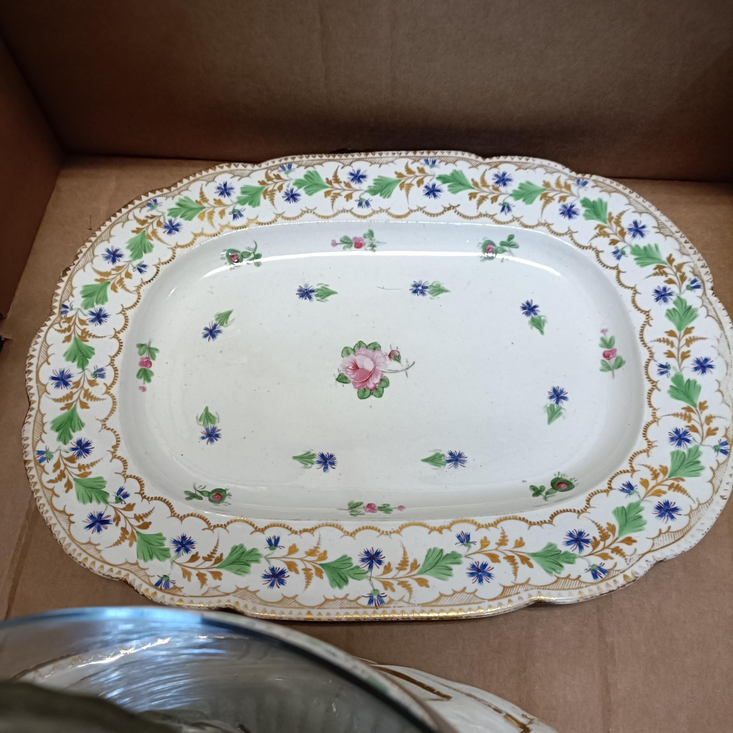 A Victorian part dessert service, other ceramics and glass (box) - Image 8 of 8