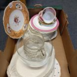 A Victorian part dessert service, other ceramics and glass (box)