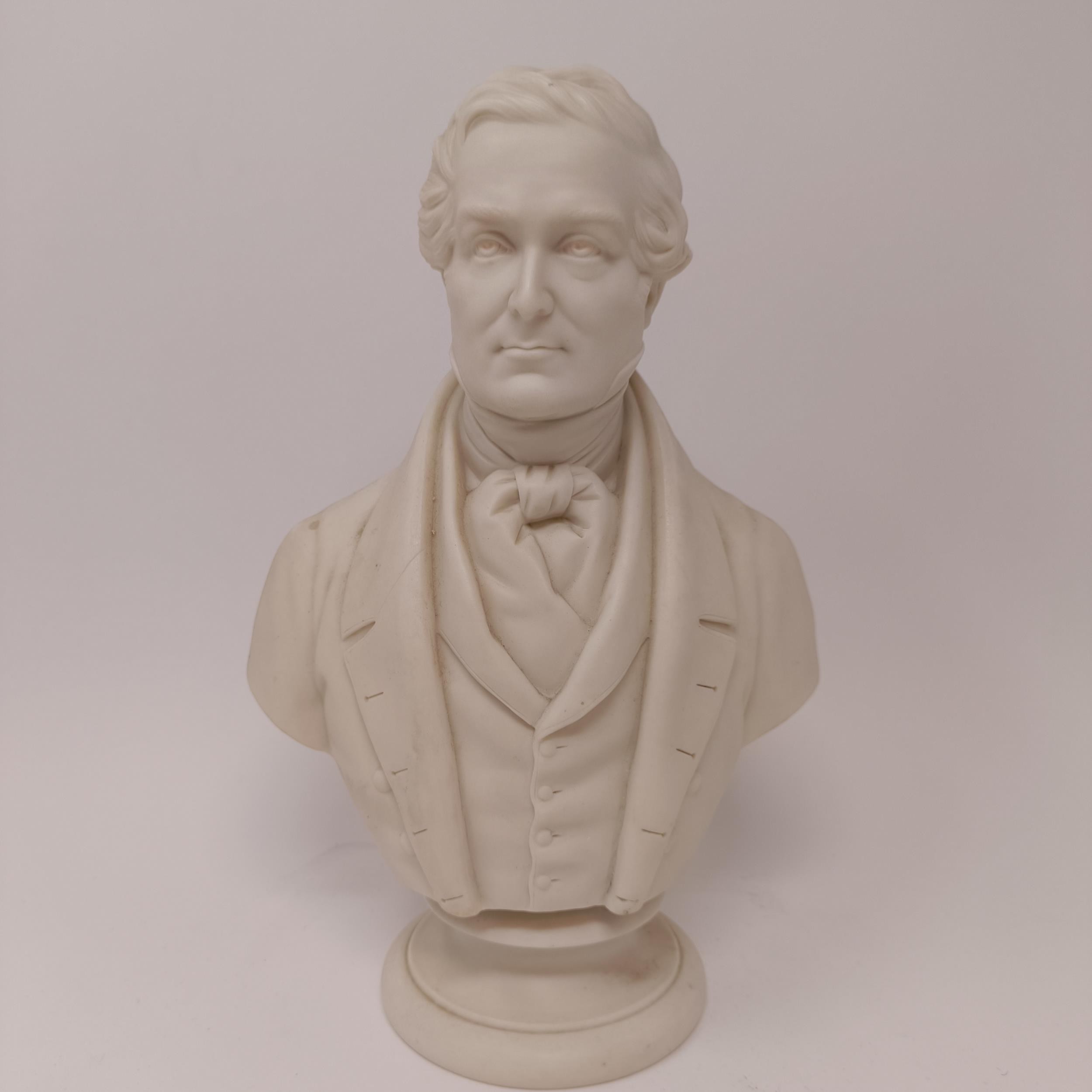 A Copeland parian bust of Sir Robert Peel, impressed mark verso reading James Westmacot Sculpt and