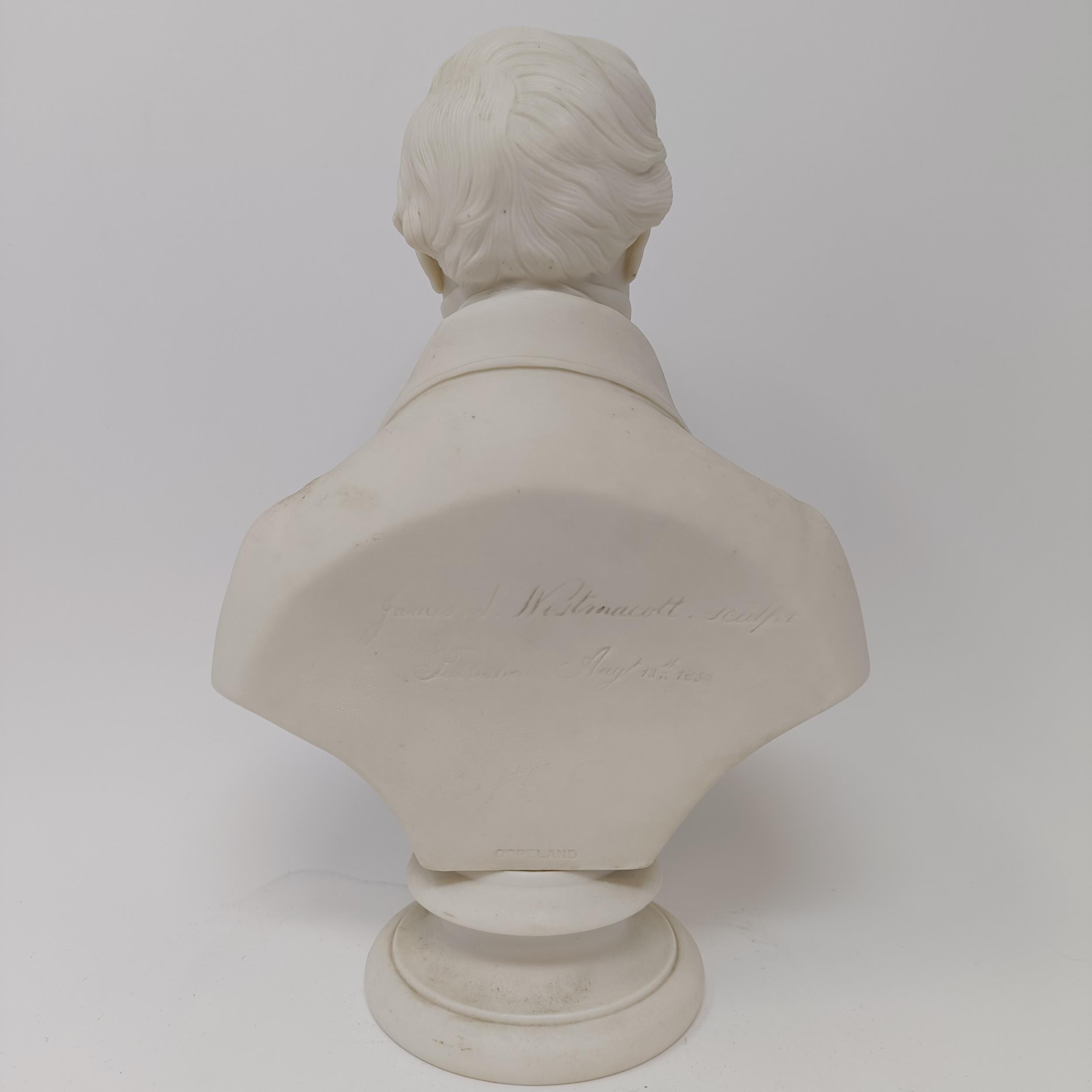 A Copeland parian bust of Sir Robert Peel, impressed mark verso reading James Westmacot Sculpt and - Image 2 of 4