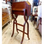 A Victorian mahogany folding campaign style writing table, 58 cm wide