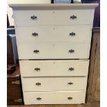 A painted chest on chest, having six drawers, 123 cm wide, a 19th century meat plate, with gravy