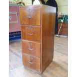 A 1920s oak four drawer filing cabinet, 50 cm wide