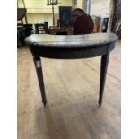 An oak hunting table, on square legs to spade feet, 120 cm wide Various repairs in need of extensive