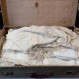 An early 20th century shawl, and other linen