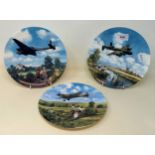 A set of eight Royal Doulton limited edition plates, decorated military aircraft, 20 cm diameter,