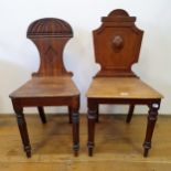 A mahogany hall chair, another, and a pair of chairs (4)