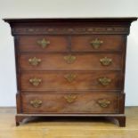 A 19th century mahogany chest, having two short and three long drawers, 127 cm wide