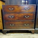 A mahogany chest, having three drawers, 100 cm wide