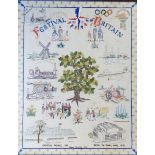An embroidery, for the Festival of Britain, 1951, 44 x 36 cm Light staining, see images