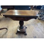 A 19th century mahogany folding card table, 78 cm wide