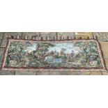 A machine made tapestry, decorated figures on horseback, 92 x 120 cm Overall condition good, no