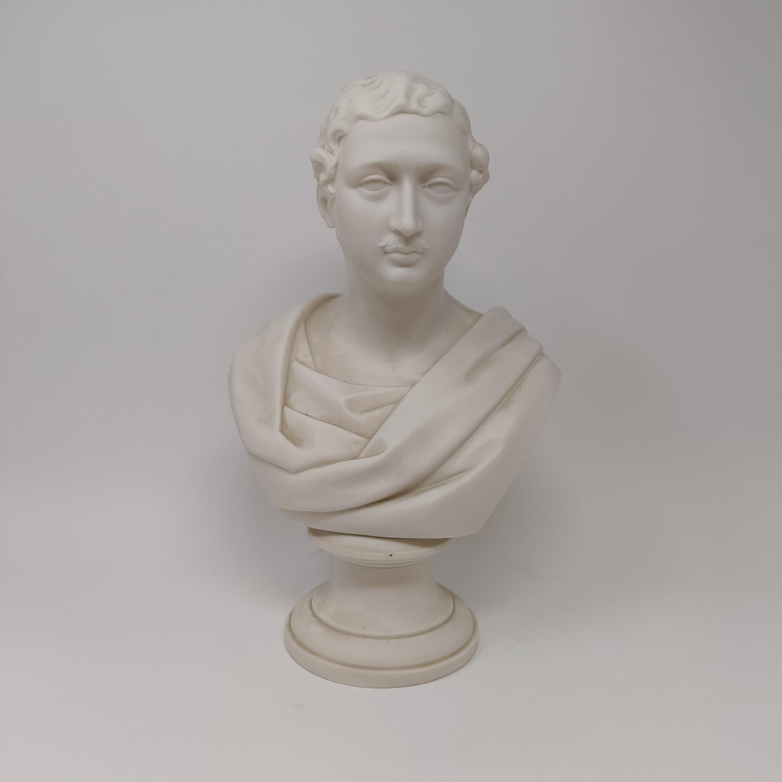 A parian bust of Prince of Wales, 38 cm high No chips, cracks or restoration