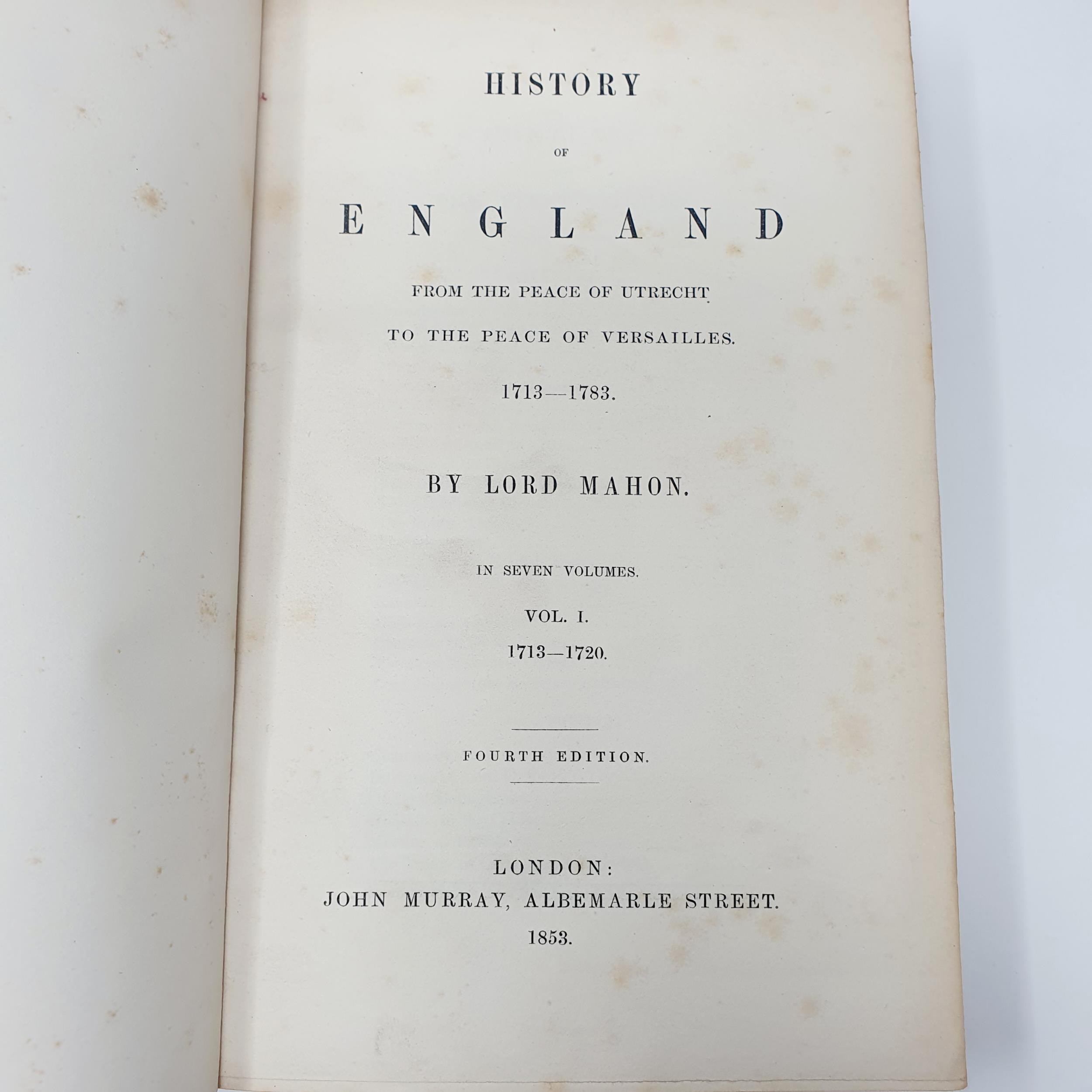 Ingoldsby (Thomas), The Ingoldsby Legends, 3 vols., and Stanhope (Earl), History Of England, 7 vols. - Image 3 of 4