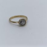 A 9ct gold and diamond solitaire ring, ring size H