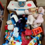 A Fisher-Price castle, boxed, and assorted other toys (qty)