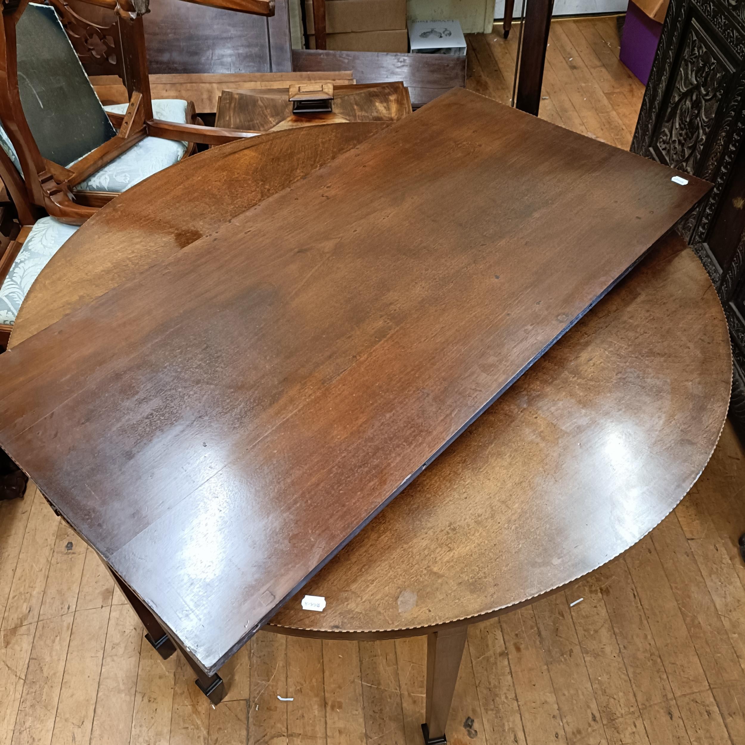 A 19th century mahogany D end dining table, with an extra leaf, 130 cm wide
