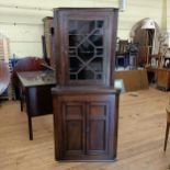 An oak corner cupboard, 88 cm wide