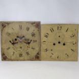 A longcase clock face 30 x 32 cm, and another (2)