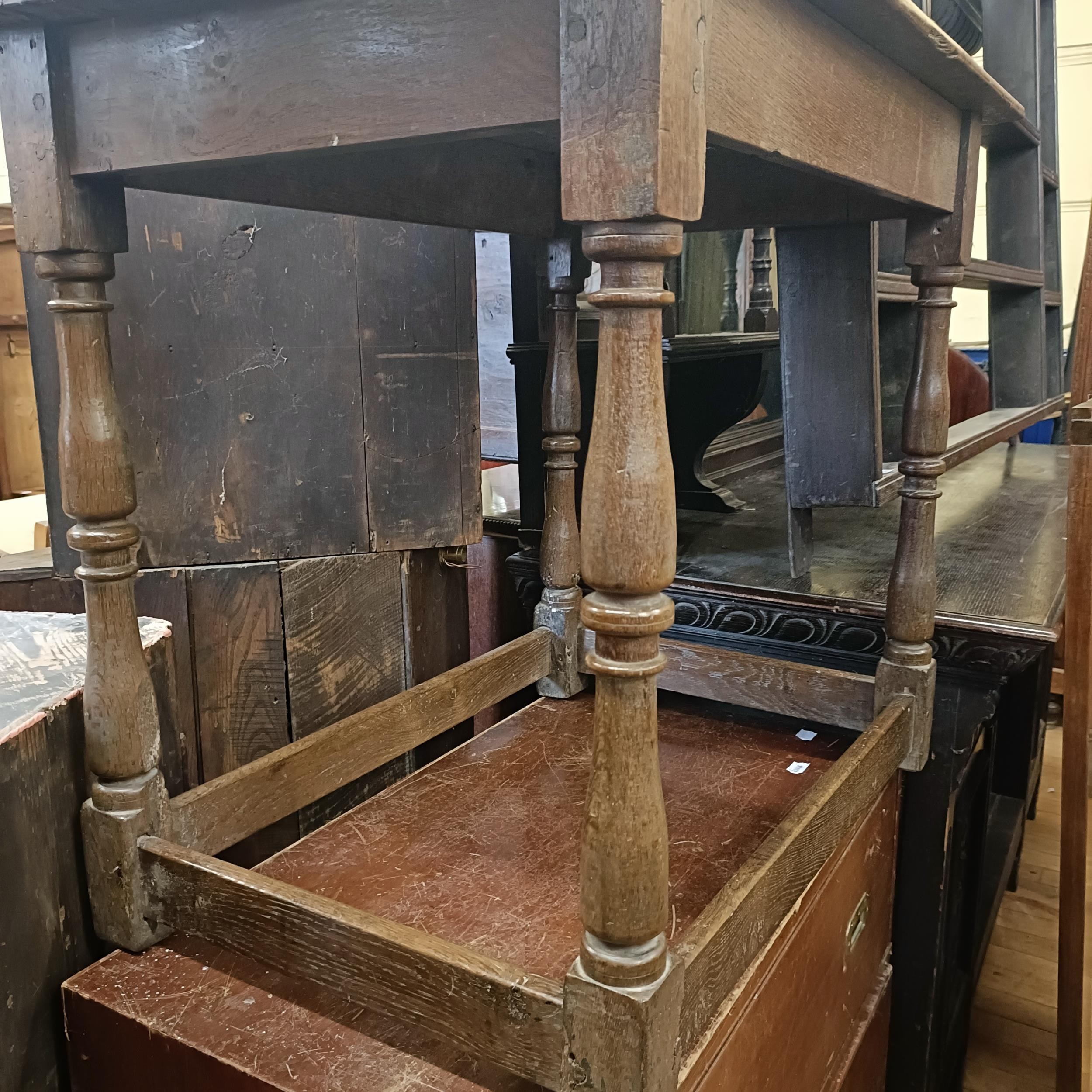 A 19th century oak side table, 83 cm wide - Image 3 of 4