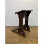 A Gothic oak prayer stand, 46 cm wide