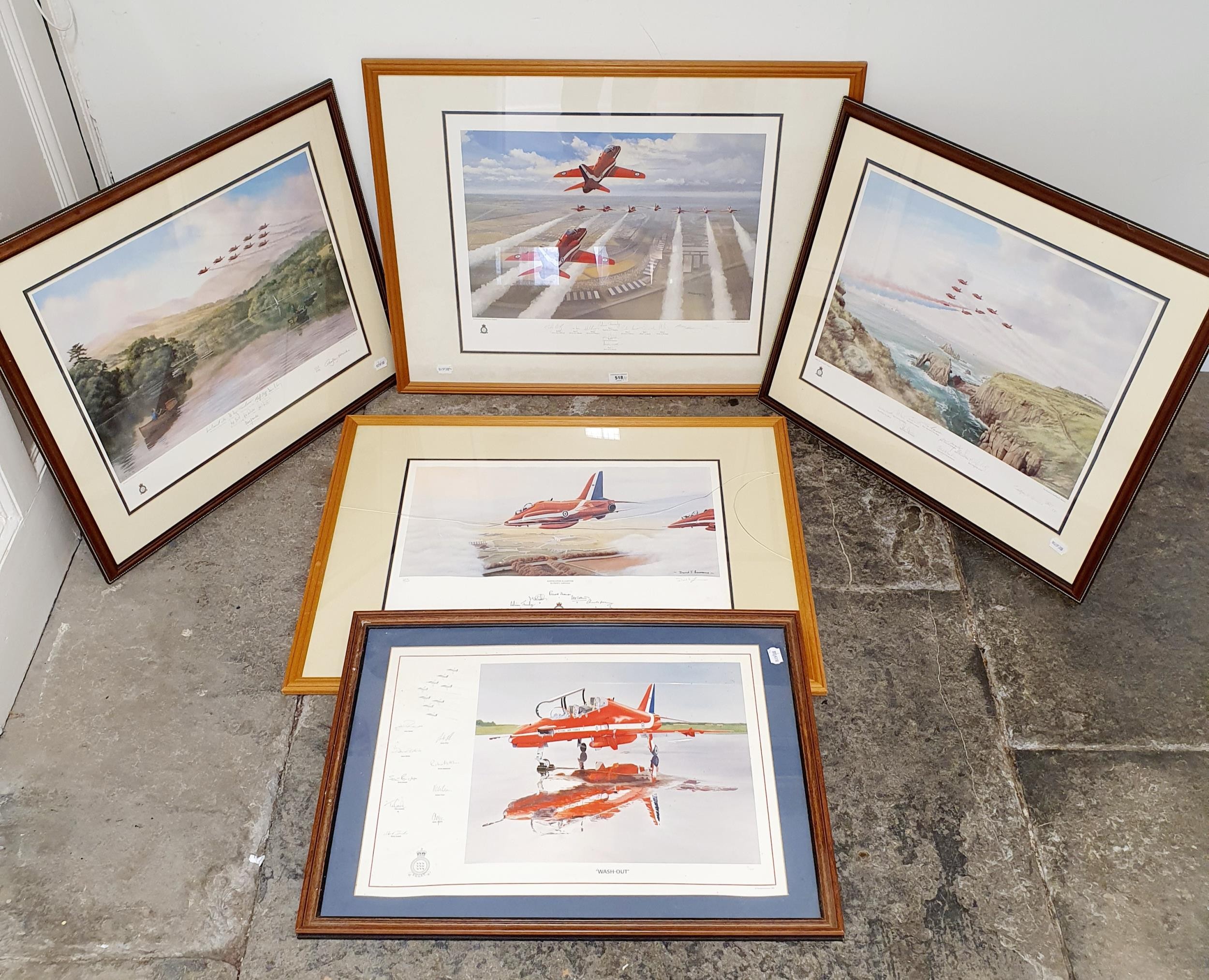 Geoffrey Herickx, limited edition prints of the Red Arrows, 562/850, signed by the pilots, 42 x 54