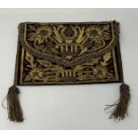 An embroidered Turkish bag, 27 cm wide