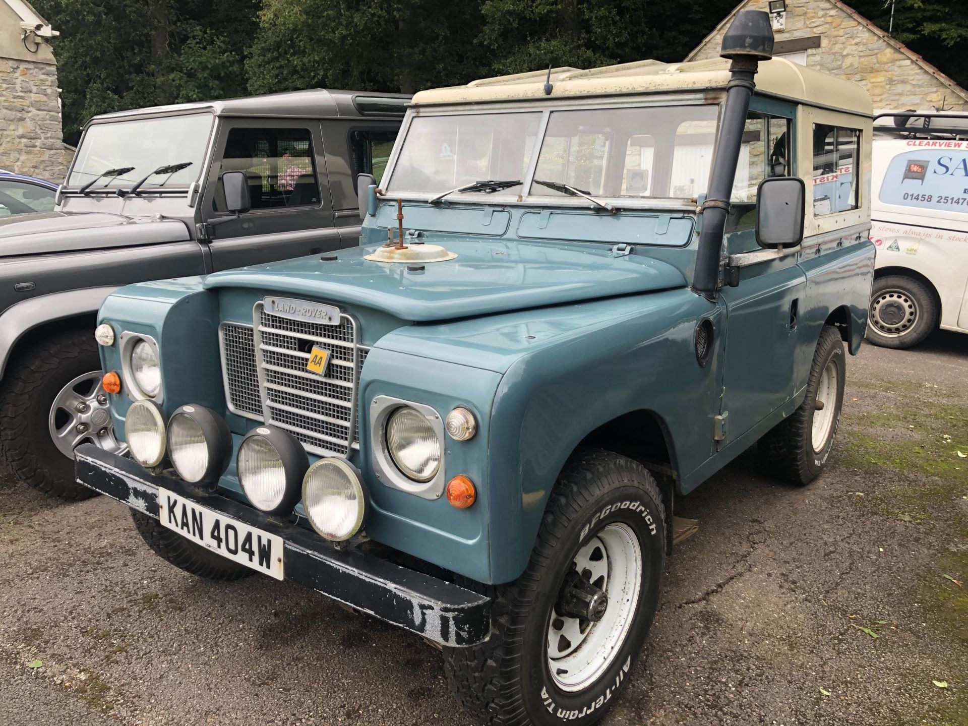 1981 Land Rover 88 inch Series III Registration number KAN 404W Blue with a white roof 2,286 cc