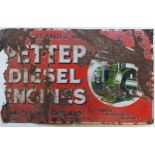 A Petter Diesel Engines enamel sign, 46 x 76 cm Quite a degree of loss and chipping