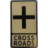 A road sign, Cross Roads, 54 x 31 cm