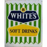 An R White's Soft Drinks enamel sign, 53 x 43 cm Generally good, not particularly old