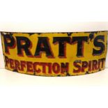 A Pratt's Perfection Spirit Anglo-American Oil Co Ltd enamel sign, approx. 46 x 122 cm Faded, some