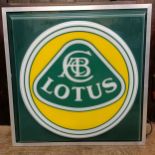 A Lotus showroom light box, 70 cm wide Not tested, to be rewired by the successful purchaser