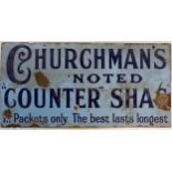 A Churchman's Noted Counter Shag in Packets Only, the Best Last Longest enamel sign, 30.5 x 62 cm