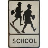 A road sign, School, 53.5 x 35.5 cm