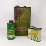 A BP Energol oil can, 30 cm high, and two other BP Energol cans (3)