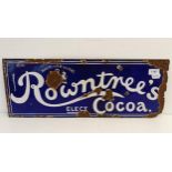 A Rowntree's Elect Cocoa Makers to HM The King enamel sign, 23 x 61 cm A fair amount of damage and