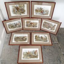 A set of eight prints, Dame Perkins and her grey mare, 28 x 40 cm, and assorted other pictures and