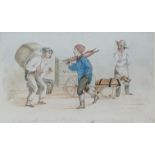 William James Lambert (British 1794-1840), Errand Boys, watercolour, 12 x 21 cm, William Drummond