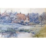 Early 20th century, English school, cottage scene, watercolour, monogrammed CMD, 34 x 50 cm Light