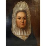 19th century, English school, portrait of a woman, oil on canvas, 24 x 43 cm In need of restoration,