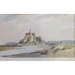 Edward Wesson (British 1910-1983), Mont St Michel, Normandy, watercolour, signed, 33 x 51 cm