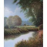 Terence Grundy, Beside A Cotswold Stream, oil on canvas, 60 x 48 cm Overall condition good no damage