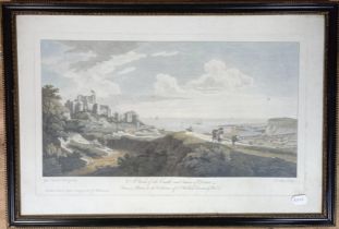 A coloured engraving, A View of the Castle and Town of Dover, and two other prints (3)
