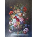 Early 20th century, Dutch school, still life of flowers, oil on board, 63 x 46 cm Paint surface