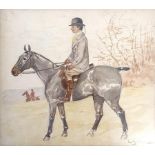 L G Gatehouse, horse and rider, watercolour, signed, 18 x 20 cm Some foxing